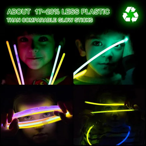 Miniatura 4 de JICUICUI Palos Brillantes Ultra Luminosos de Halloween - Paquete de Fiesta 500PRO con Conectores para Navidad, Cumpleaños de Neón y Festividades