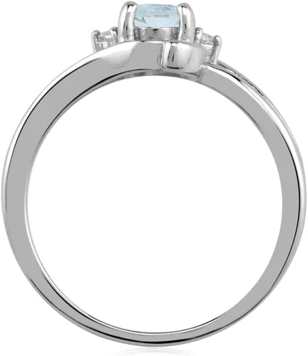Miniatura 3 de Silvershake 7x5MM Oval Shape Genuine Gemstone 925 Sterling Silver Engagement Wedding Anniversary Ring