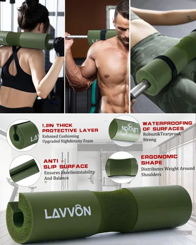 Miniatura 3 de Juego de 7 piezas de almohadillas para barra de pesas para empujes de cadera - Almohadilla para sentadillas, cojín de espuma para entrenamiento