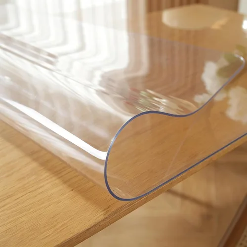 Miniatura 40 de Protector de mesa transparente de 12 x 36 pulgadas, 1.5 mm de grosor, cubierta de mesa de plástico impermeable, protector de mesa transparente