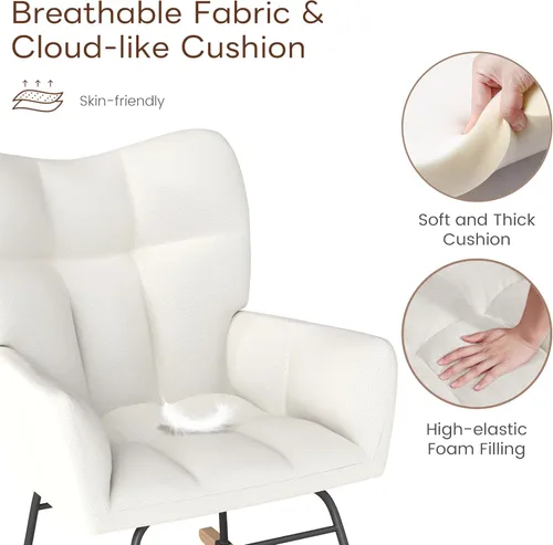 Miniatura 9 de Mecedora para cuarto de bebé, sillas mecedoras para cuarto de bebé, silla mecedora para bebé, mecedora con balancín, diseño de seguridad antivuelco