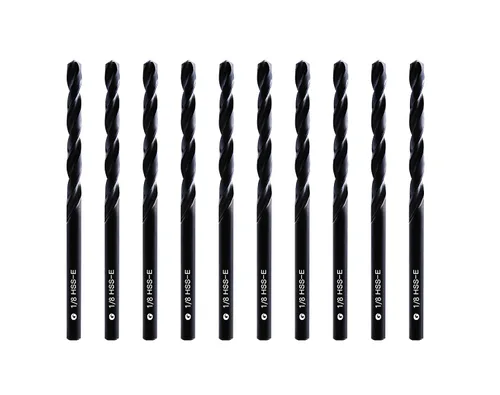 Miniatura 32 de Brocas helicoidales HSS M35 de 13/64 pulgadas, acero de alta velocidad, paquete de 10, adecuadas para aceros, hierro fundido, acero inoxidable