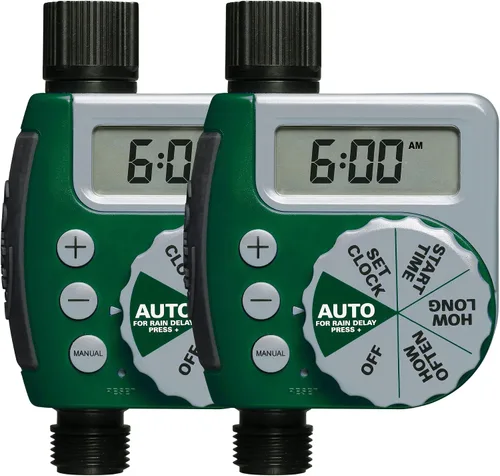 Orbit 62067 Temporizador de riego digital programable de manguera de 1 salida, paquete de 2