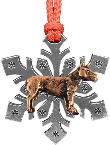 Miniatura 16 de Adorno navideño para colgar en la cabeza de collie con borde de peltre antiguo hecho a mano para decorar coronas y árboles de Navidad del hogar
