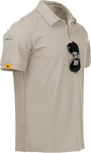 ZITY Camiseta tipo polo para hombre, manga corta, con cuello, deportiva, táctica, atlética, para golf, uso diario, informal