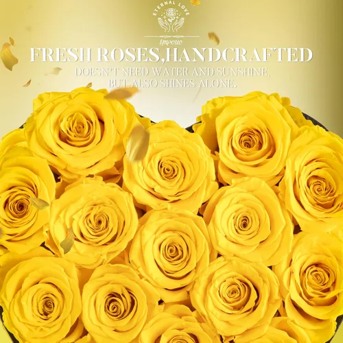 Miniatura 3 de Impouo 16 rosas preservadas en una caja con forma de corazón, flores preservadas, regalos para mujeres, día de la madre, día de San Valentín o día