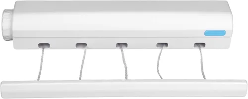 Miniatura 7 de Tendedero retráctil, tendedero extensible montado en la pared, tendedero retráctil montado en la pared para interiores y exteriores (L)