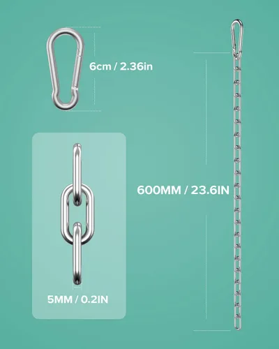 Miniatura 3 de Cadena de fitness, cadenas de levantamiento de pesas, cadena de extensión de máquina de cable, cadena de extensión de cable LAT de acero inoxidable