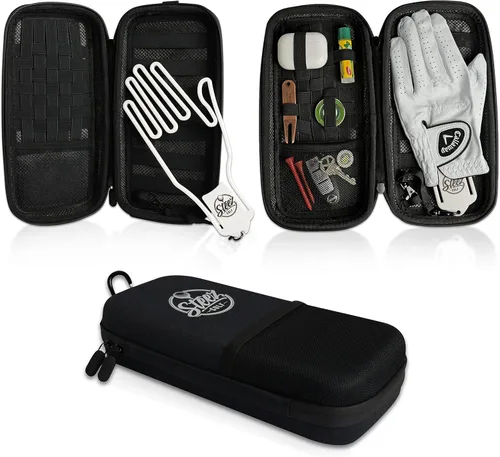 Accessory Case - Golf Bag Organizer. Airtight, Water-Resistant, Protective Hard Case for Phone, Tees, Ball Markers, Repair Tools, and Golf