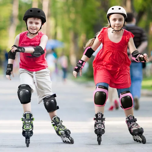 Miniatura 8 de Gonex Patines en línea para niñas y niños, patines ajustables para exteriores, patines en línea para niños, adolescentes y mujeres con ruedas Verde