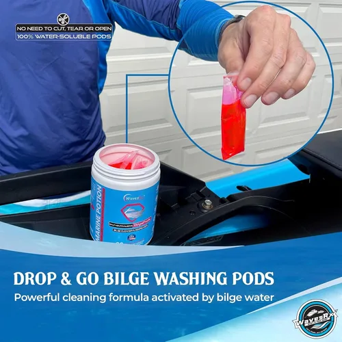 Miniatura 6 de WAVESRX BilgePods - Limpiador de sentina para barcos y motos acuáticas que neutralizan la sal, elimina la sal, los lodos y los depósitos para evitar