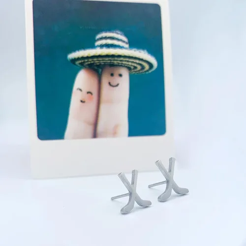 Miniatura 7 de Aretes de fútbol para mujereshombres, fútbol, béisbol, patinaje sobre hielo, hockey, aretes de acero inoxidable, aretes de béisbol, softball, aretes