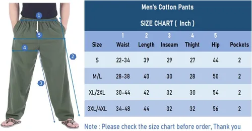 Miniatura 7 de Pantalones de yoga para hombre con cintura elástica de algodón