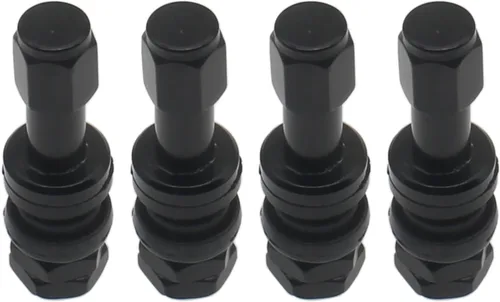Miniatura 4 de VS43 TR43E - Vástagos de válvula de sujeción sin cámara de aluminio negro para neumáticos (4 piezas)