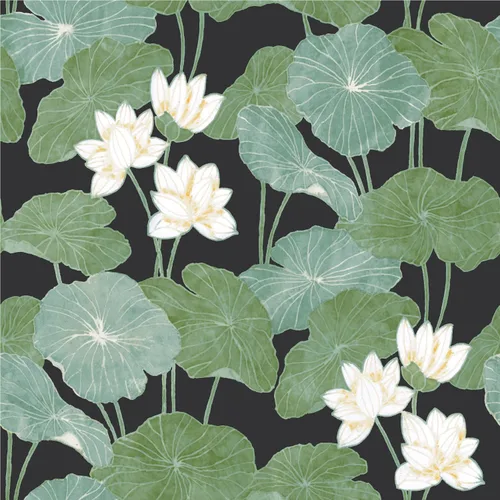 Miniatura 7 de RoomMates Papel tapiz para despegar y pegar con lirio beige y verde, vinilo, 20.5 pulgadas x 16.5 pies