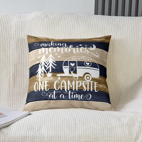 Miniatura 2 de Juego de 2 fundas de almohada de 16 x 16 pulgadas, fundas de almohada decorativas de camping feliz para decoración de caravanas para sofá cama