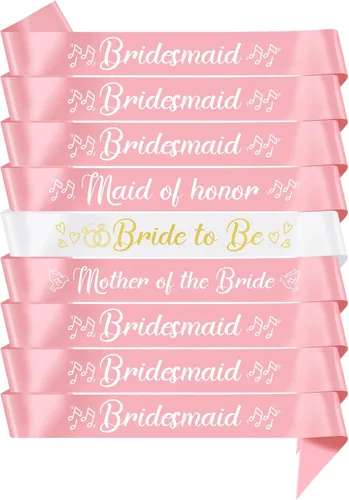 Miniatura 8 de Juego de bandas de despedida de soltera de oro rosa para despedida de soltera, decoración de boda para la madre de la novia y dama de honor, Oro Rosa