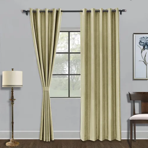 Miniatura 11 de Fcosie Cortinas opacas de 84 pulgadas de largo con textura de lino, con aislamiento térmico, con ojales en la parte superior con forro opaco blanco