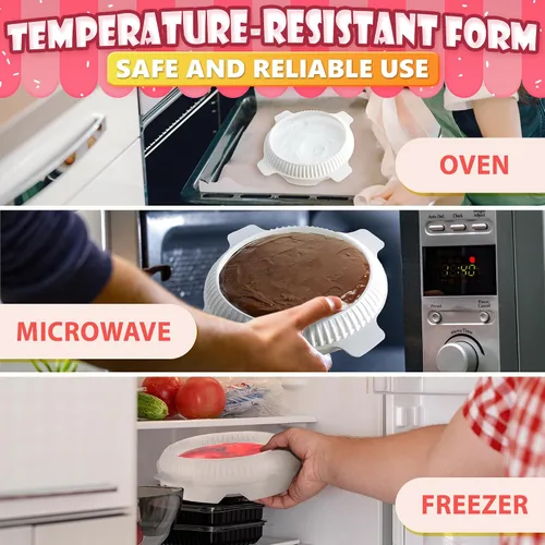 Miniatura 4 de Molde de silicona para mousse, molde redondo de silicona para tartas de 7.5 pulgadas de diámetro (capacidad de 33.5 onzas), fácil de usar