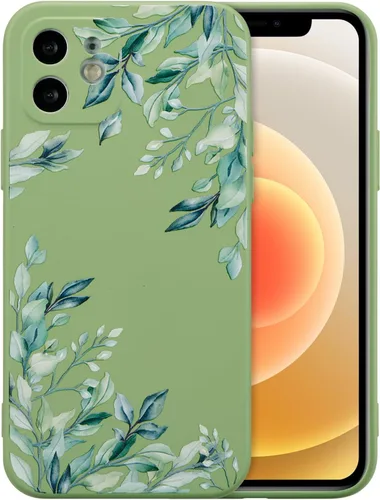 Miniatura 134 de RALEAVO Funda Floral para iPhone 12, Cubierta de Silicona Líquida con Bonito Patrón de Rama de Flores para Niñas y Mujeres, Funda Protectora de Goma