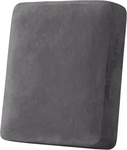 Miniatura 208 de H.VERSAILTEX - Funda de terciopelo elástica y afelpada para protección de cojines de sofá biplaza, silla o sofá, 2 piezas, tamaño grande, color gris