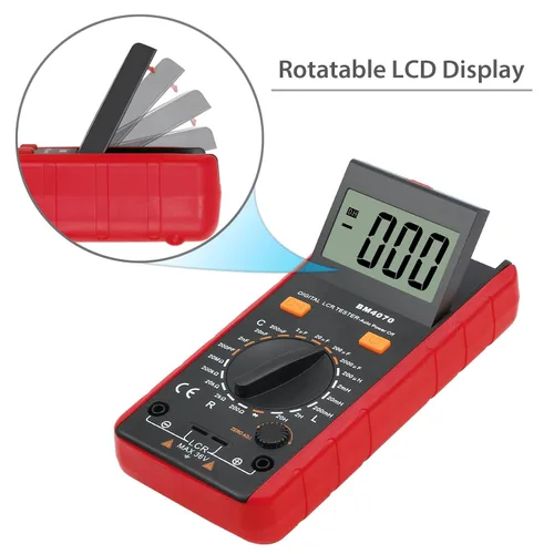 Miniatura 2 de CAMWAY LCR Medidor LCD Capacitancia Inductancia Probador Medidor de medición Autodescarga pF nF μF con pantalla de sobrerango