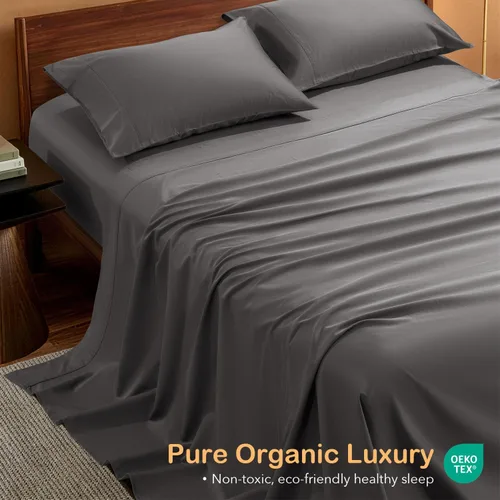 Miniatura 5 de SONORO KATE 100% Organic Cotton Sheets Set - 1000 High Thread Count, GOTS Certified Long Staple Cotton Bed Sheets, Soft, Breathable 5-Star Hotel