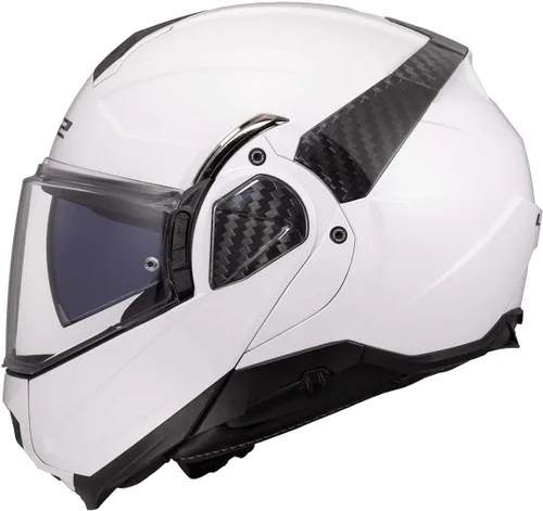 Miniatura 3 de LS2 Helmets Advant II - Casco modular de motocicleta con protector solar (blanco brillante, 2XL)