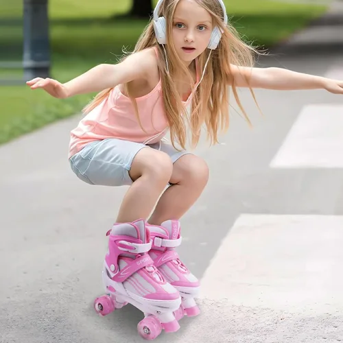 Miniatura 7 de Patines de Ruedas para Niños, Niñas y Pequeños de 3 a 12 años, Ajustables en 4 Tallas para Niños y Adolescentes con Ruedas Iluminadas, Patines
