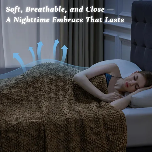 Miniatura 3 de Anysay Manta de punto con peso para adultos, manta de punto grueso con peso para dormir, 36 x 48 pulgadas, 3 libras, manta pesada transpirable