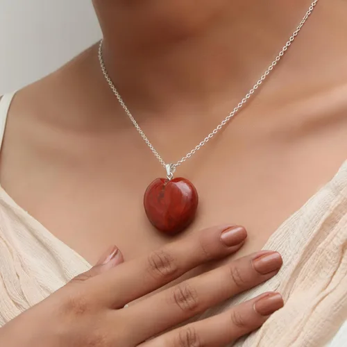 Miniatura 4 de Gempires Natural Howlite Heart Crystals Pendant Necklace, Silver Plated 18 + 2 Inch Adjustable Chain (Howlite)