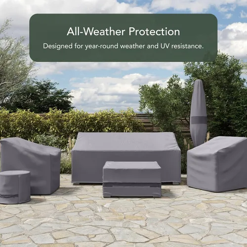 Miniatura 3 de Covermates Funda modular para silla de club para exteriores, poliéster resistente al agua, dobladillo con cordón, rejillas de ventilación, fundas