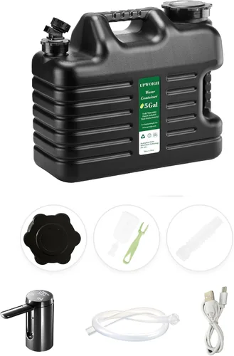 Miniatura 8 de Jarra de agua portátil de 5 galones con bomba de control táctil automático, contenedor de agua verdaderamente sin fugas con grifo, equipo de bomba