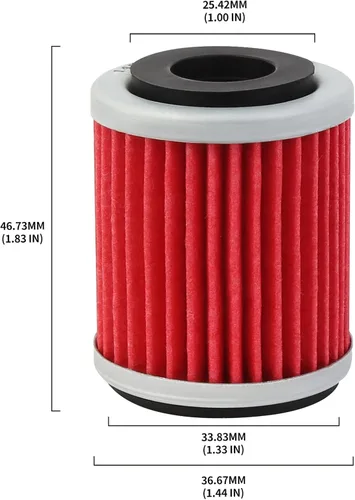 Miniatura 6 de AHL 142 Filtro de aceite 1UY-13440-01 1UY-13440-02 compatible con Yamaha YFM350X Warrior 350 1987-2004 YFM350R Raptor 350 2005-2013 YFM350FX Rojo