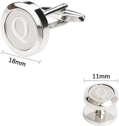 Miniatura 3 de Gemelos y tachuelas para hombre, camisas de esmoquin de negocios, iniciales de boda, alfabeto A-Z, Cobre
