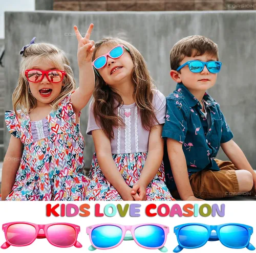 Miniatura 10 de Lentes de sol polarizados de goma elastómero termoplástico (TPEE) flexible, para niñas y niños de 3 a 9 años