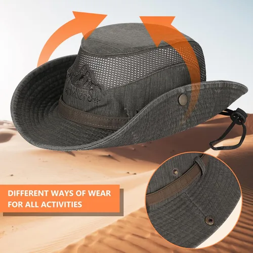 Miniatura 3 de Obling Sombrero de sol para hombres y mujeres, sombrero de pesca UPF 50 de ala ancha, sombrero de pescador Safari Boonie