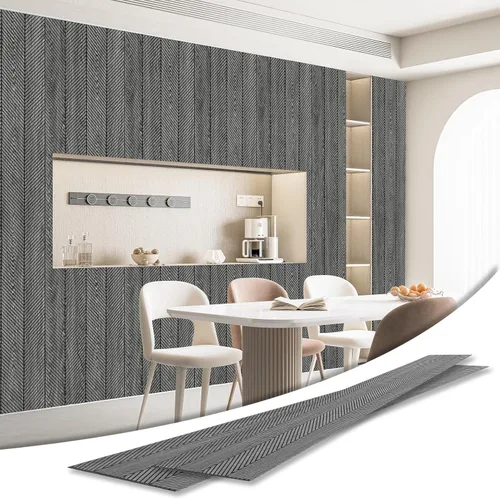 Miniatura 16 de Art3d Paquete de 4 paneles de revestimiento adhesivos de seis rejillas para decoración de paredes interiores - Paneles de pared de listones delgados