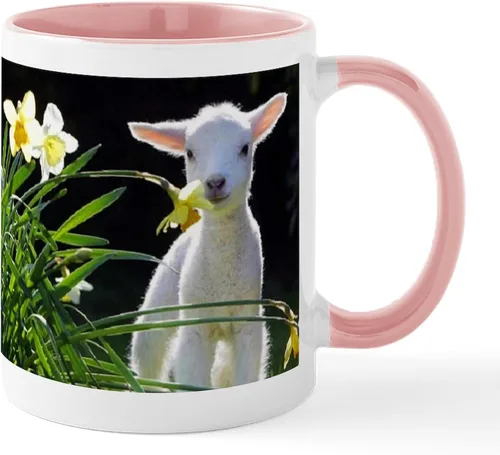 Miniatura 8 de CafePress EASTER LAMB AND FLOWERS - Taza de café de cerámica de 11 oz (11.0 fl oz)