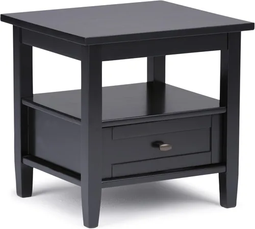 Miniatura 41 de SIMPLIHOME Warm Shaker - Mesa auxiliar de madera maciza de 20 pulgadas de ancho x 20 pulgadas de alto, color marrón carbón envejecido, mesa