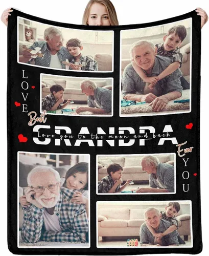 Miniatura 11 de Artsadd Manta de fotos personalizada para papá, con texto en inglés «We Love You Daddy», 30 x 40 pulgadas