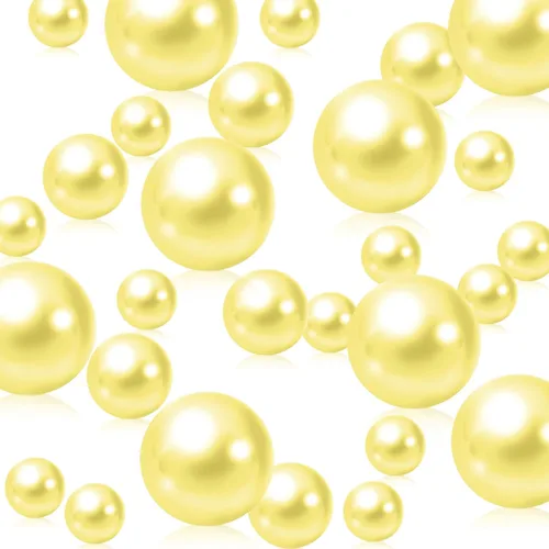 Miniatura 9 de 200 piezas de relleno de jarrón dorado amarillo, cuentas de relleno de jarrón dorado amarillo para centros de mesa, cuentas falsas de perlas