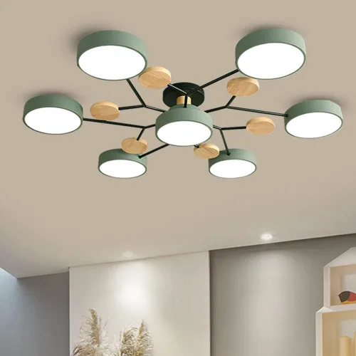 Miniatura 12 de Lámpara de techo LED regulable, lámpara de techo moderna de 9 pulgadas, montaje empotrado, de madera, de 12 W, lámpara blanca para sala de estar