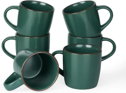 Miniatura 43 de famiware Mercury - Tazas de café de 13 onzas, juego de 4 tazas de café con asa, tazas para café con leche, té caliente, capuchino, moca, cacao, negro