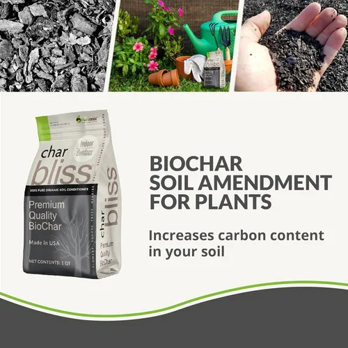 Miniatura 2 de Char Bliss (1 cuarto de galón) - Biochar orgánico para plantas - Enmienda orgánica del suelo de biochar con certificación OMRI - Carbón hortícola