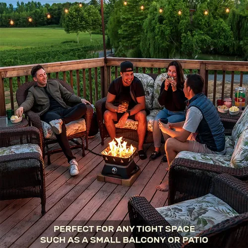 Miniatura 5 de Outland Living Firebowl 805 Firecube - Fogata cuadrada portátil de propano sin humo de 14 pulgadas, hoguera de gas para exteriores con cubierta