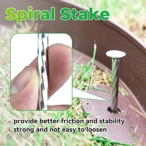 Miniatura 3 de Estacas para Paisajismo Galvanizadas de Servicio Pesado de 6.3 Pulgadas, (Paquete de 300) Picos de Metal en Espiral para Césped para Césped