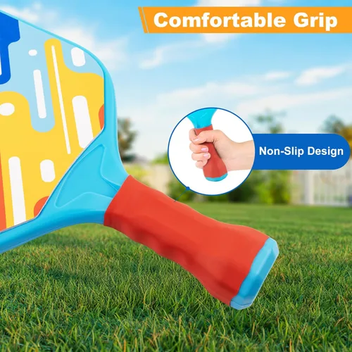 Miniatura 4 de Outdoor Toys for Kids Pickleball Paddles - Outside Beach Yard Games Toy for Kid Ages 4-5-6-7-8-12 Year Old Boys & Girls Gifts, Balls Set of 2, Azul