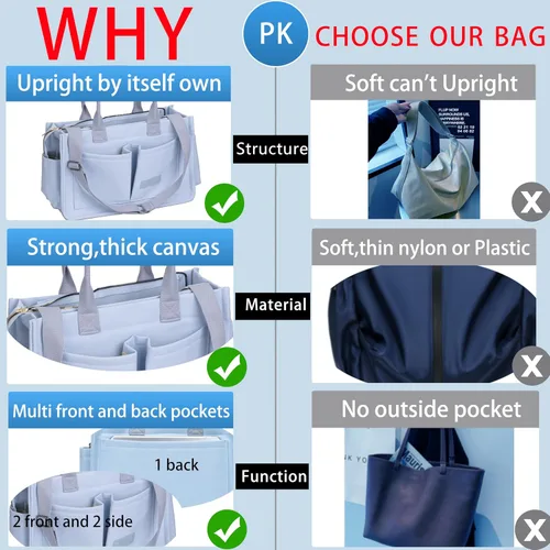 Miniatura 6 de Bolso de lona para mujer, bolsos cruzados para mujer, bolsos de trabajo para computadora portátil, bolso grande de mano para enfermera o profesora