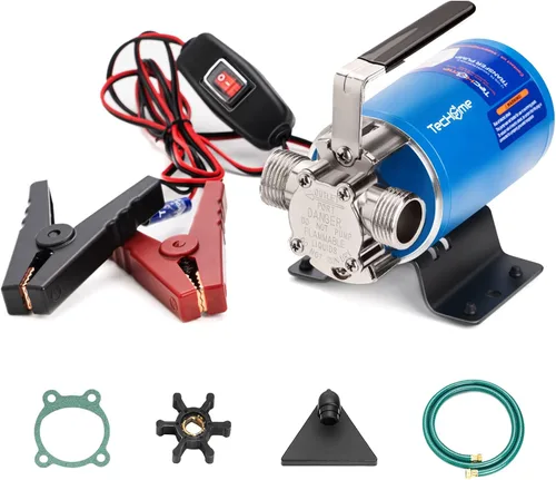 Miniatura 11 de Bomba de agua TecHome, bomba de transferencia de agua de 115V 1/10HP 330GPH, con interruptor de encendido/apagado y kit de manguera de succión.